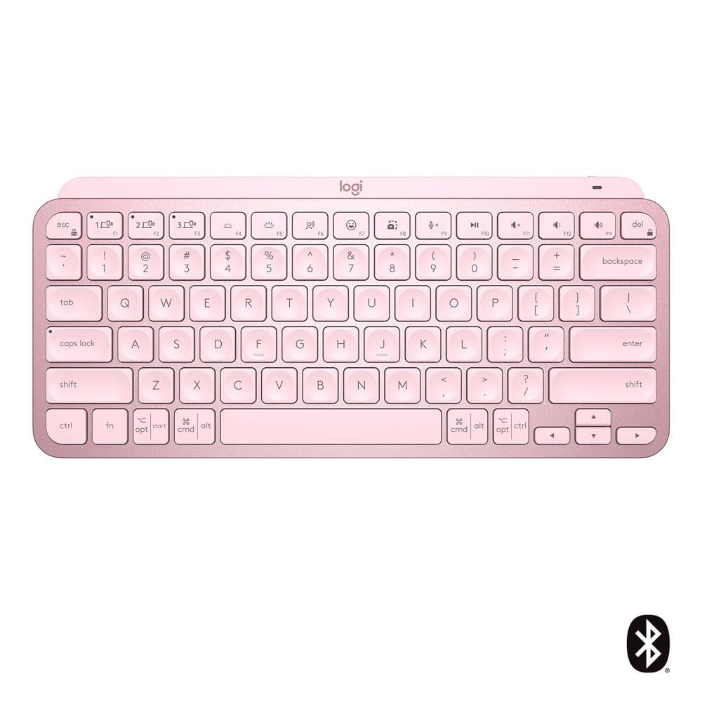 Encontraproduto.com.br - Teclado MX Keys Mini, Logitech, Bluetooth, Rosa