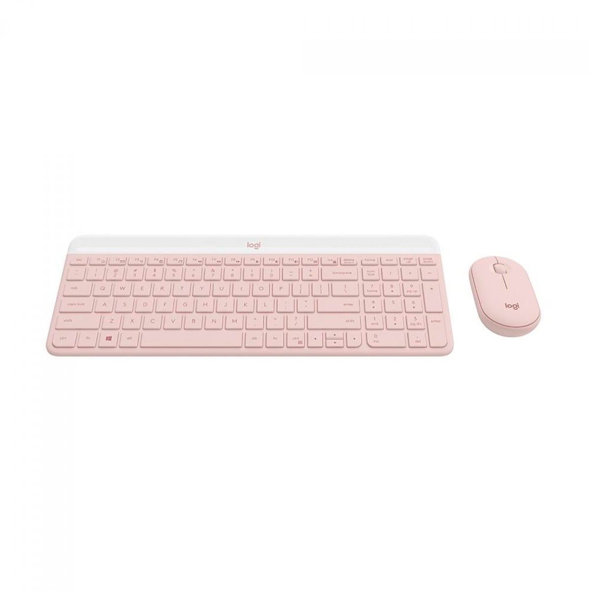 Encontraproduto.com.br - Teclado e Mouse Sem Fio Logitech MK470, Wireless, Slim, Rosa