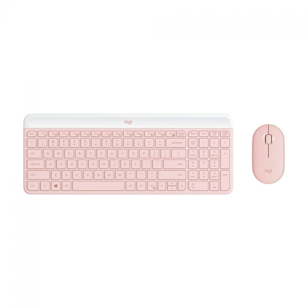 Teclado e Mouse Sem Fio Logitech MK470, Wireless, Slim, Rosa