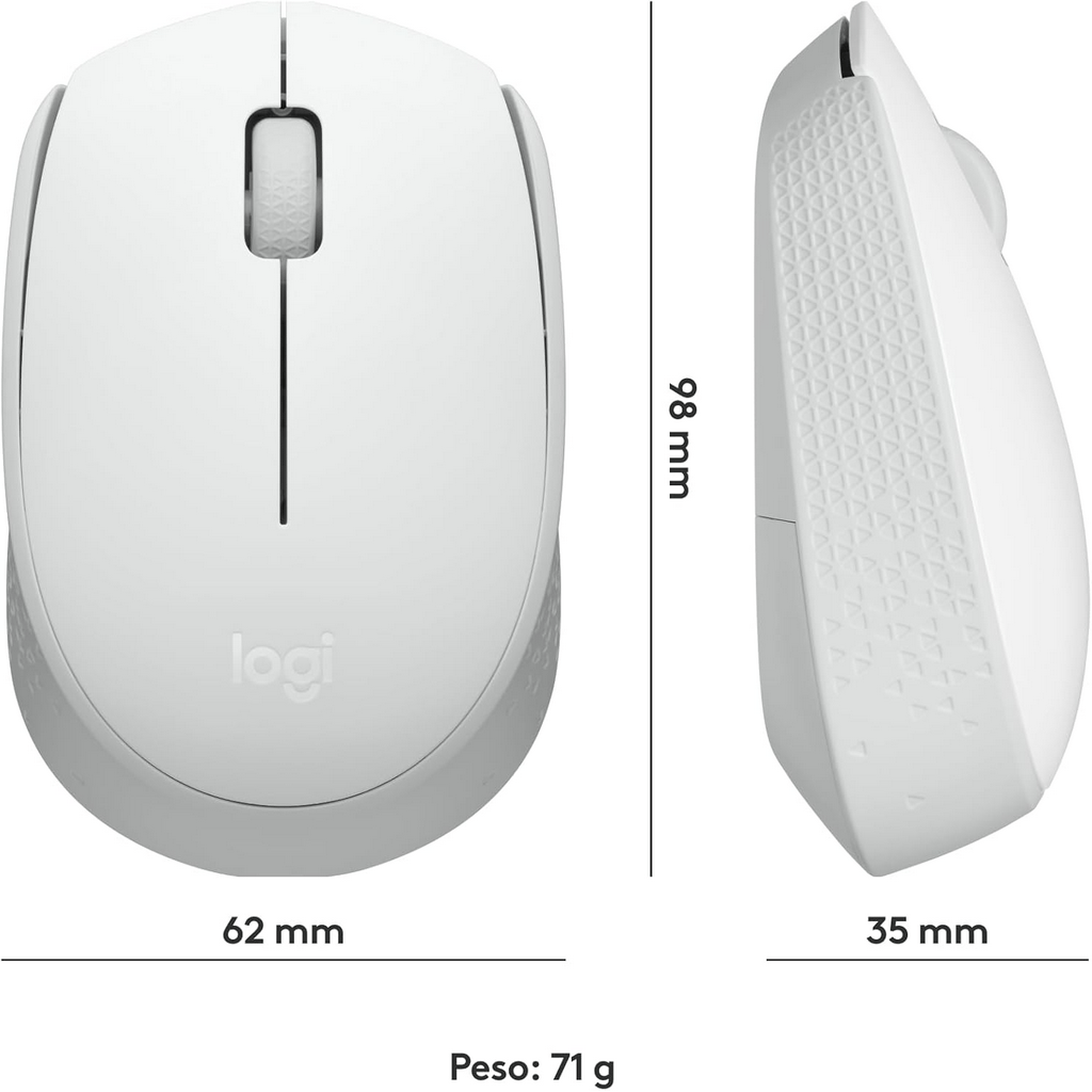 Encontraproduto.com.br - Mouse Sem Fio Logitech M170, Wireless, Off-White