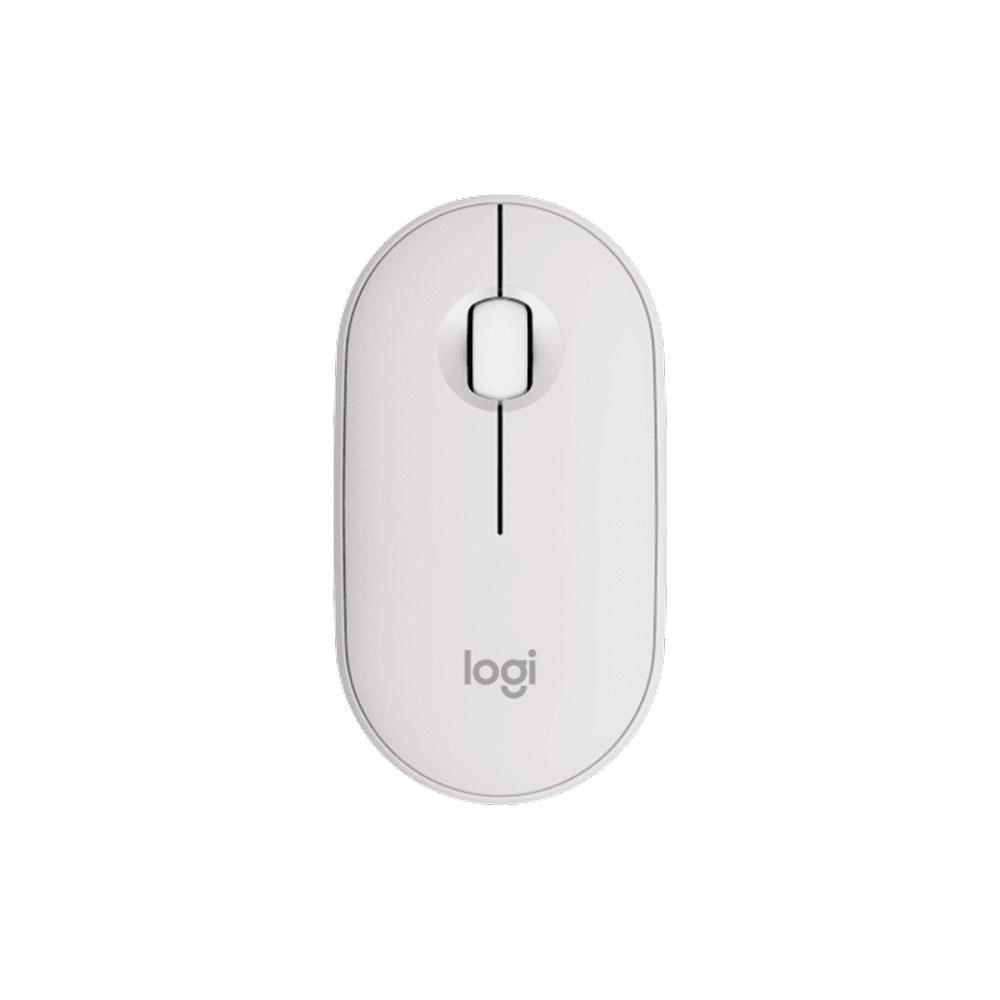 Encontraproduto.com.br - Mouse Sem Fio Logitech Pebble 2 M350s, USB Logi Bolt ou Bluetooth e Pilha Inclusa, com Clique Silencioso, Branco - 910-007047