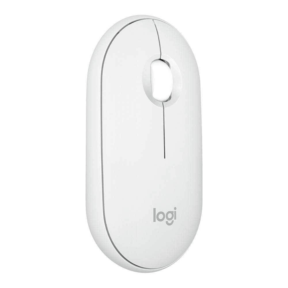 Encontraproduto.com.br - Mouse Sem Fio Logitech Pebble 2 M350s, USB Logi Bolt ou Bluetooth e Pilha Inclusa, com Clique Silencioso, Branco - 910-007047