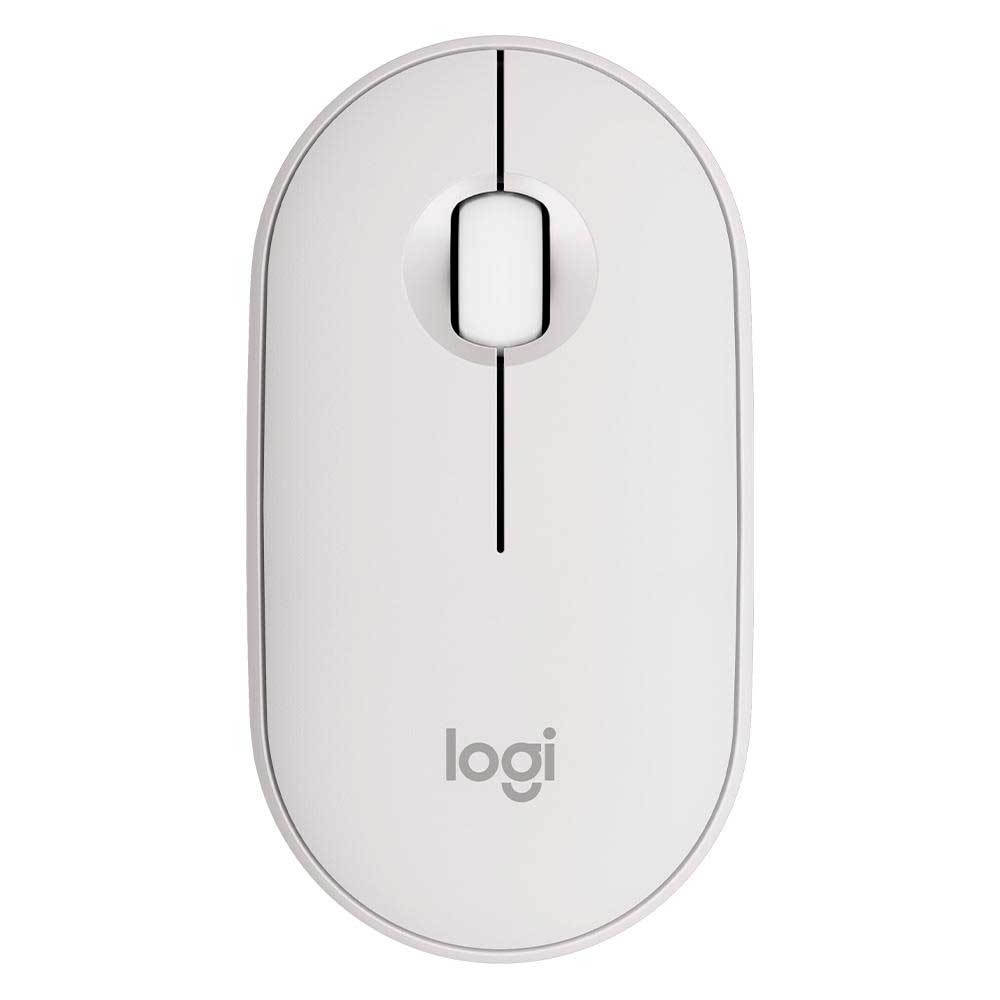 Mouse Sem Fio Logitech Pebble 2 M350s, USB Logi Bolt ou Bluetooth e Pilha Inclusa, com Clique Silencioso, Branco - 910-007047