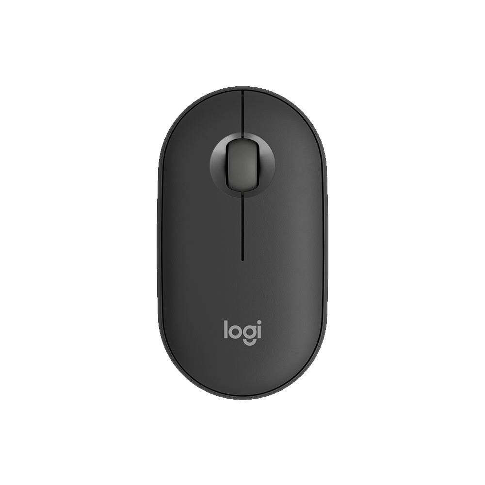 Encontraproduto.com.br - Mouse Sem Fio Logitech Pebble 2 M350s, USB Logi Bolt ou Bluetooth e Pilha Inclusa, com Clique Silencioso, Grafite - 910-007049