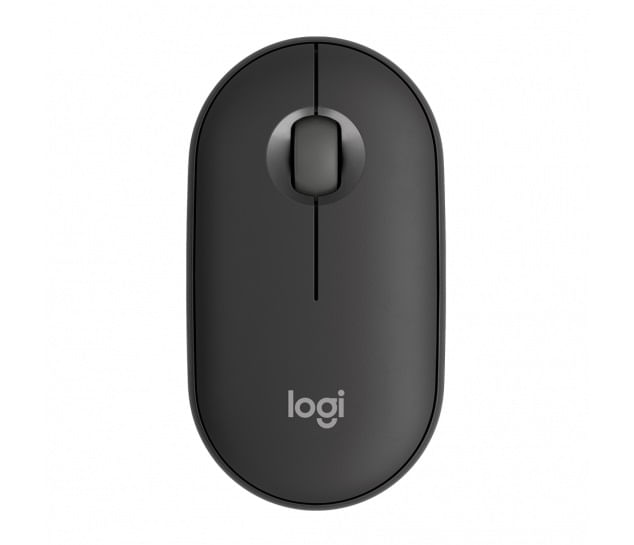 Encontraproduto.com.br - Mouse Sem Fio Logitech Pebble 2 M350s, USB Logi Bolt ou Bluetooth e Pilha Inclusa, com Clique Silencioso, Grafite - 910-007049