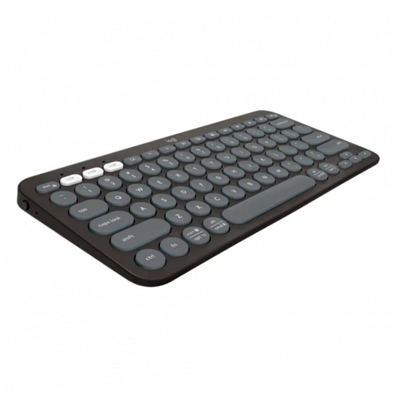 Encontraproduto.com.br - Teclado sem Fio Bluetooth US Multi-Dispositivos Pebble Keys 2 K380s Cinza - Logitech