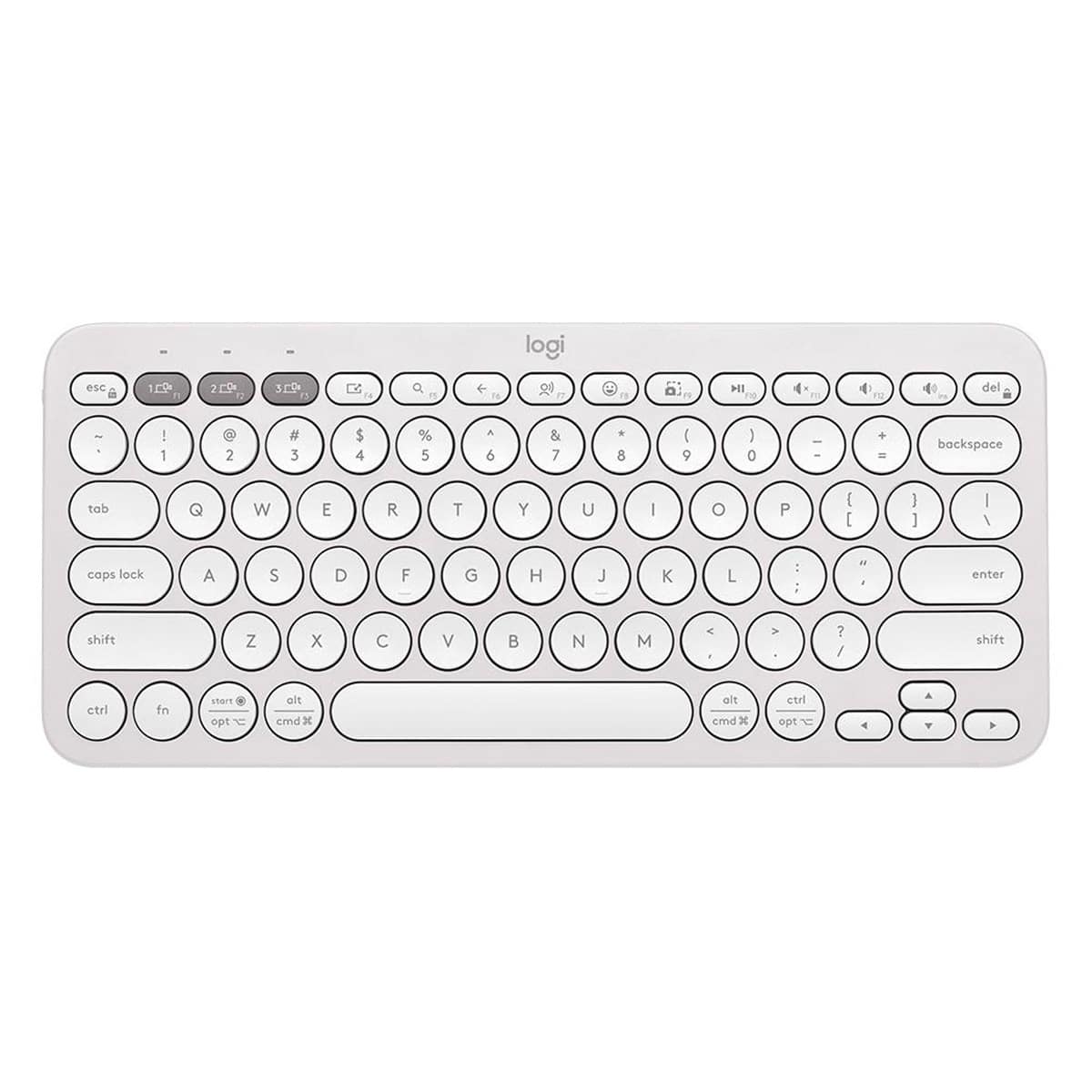 Encontraproduto.com.br - Teclado sem Fio Bluetooth US Multi-Dispositivos Pebble Keys 2 K380s Branco - Logitech
