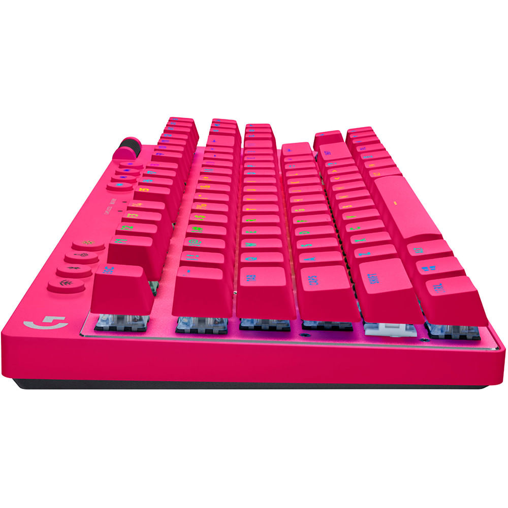 Encontraproduto.com.br - Teclado Gamer Logitech G PRO X TKL Lightspeed RGB Mecânico Switch Tactile Magenta US
