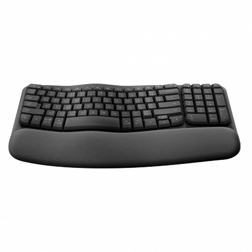 Teclado Ergonômico Sem Fio Logitech Wave Keys, Bluetooth, USB, Grafite