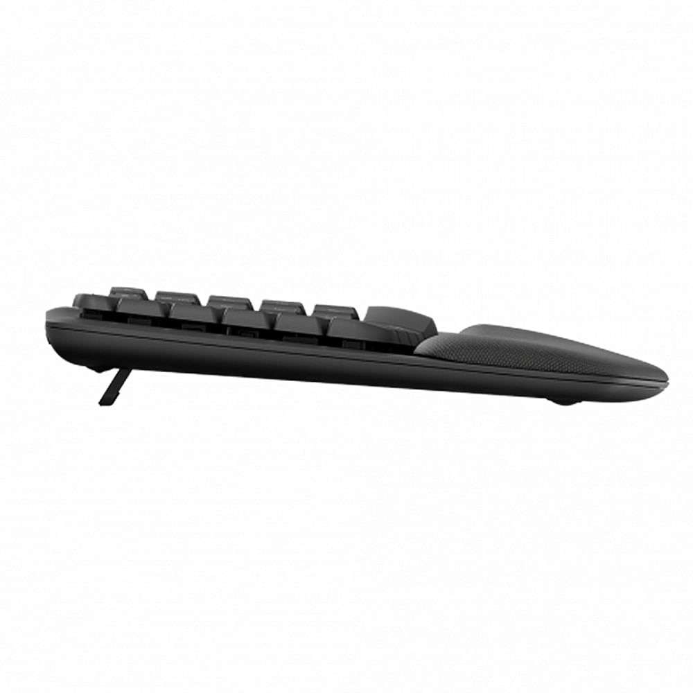 Encontraproduto.com.br - Teclado Ergonômico Sem Fio Logitech Wave Keys, Bluetooth, USB, Grafite