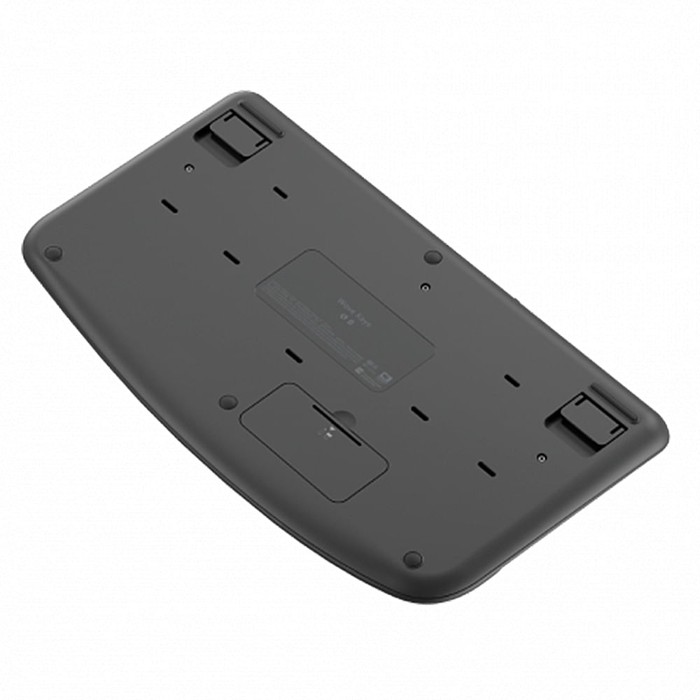 Encontraproduto.com.br - Teclado Ergonômico Sem Fio Logitech Wave Keys, Bluetooth, USB, Grafite