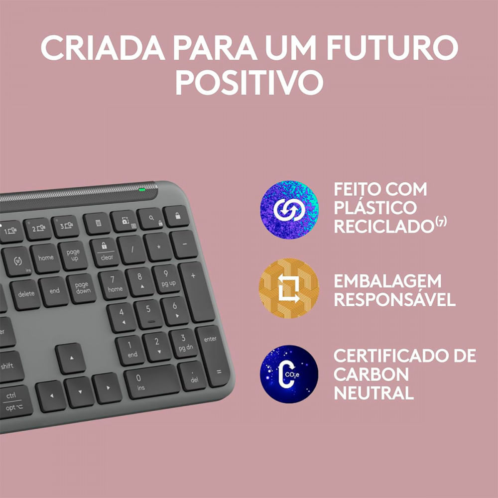 Encontraproduto.com.br - Teclado Logitech Signature Slim K950 Grafite - 920-012433