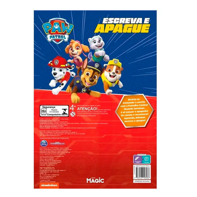 Encontraproduto.com.br - Patrulha Canina - Escreva E Apague (Magic Kids)