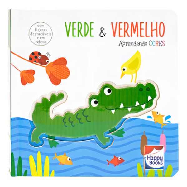 LIVRO APRENDENDO CORES VERDE E VERMELHO 308188 HAPPY BOOKS