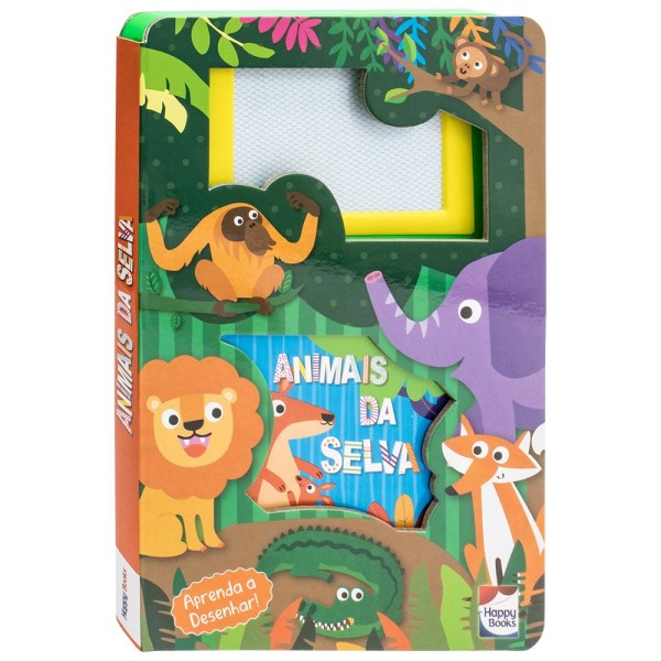 LIVRO LOUSA MAGICA ANIMAIS DA SELVA 308706 HAPPY BOOKS
