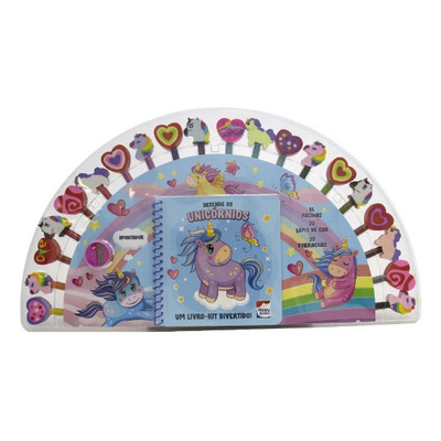 Encontraproduto.com.br - Kit Livro Divertido Desenhe Os Unicórnios Happy Books