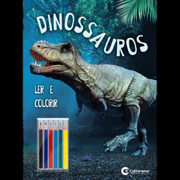 Livro Infantil Ler e Colorir Dinossauros Culturama com Lápis