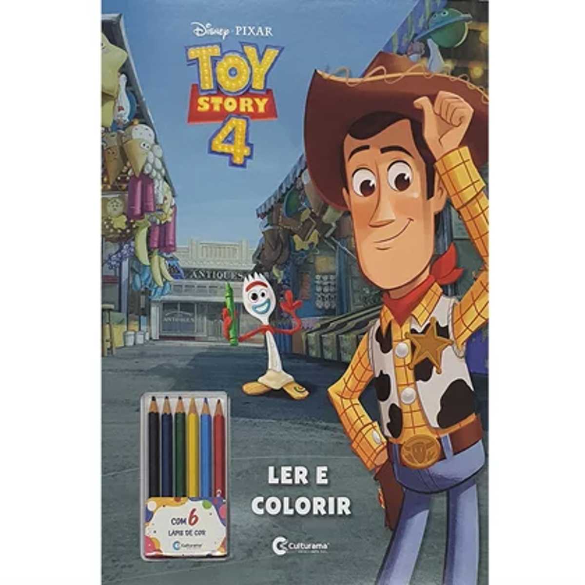 Livro Toy Story 4  para Ler e Colorir Gigante com Lápis Culturama
