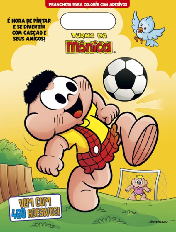 Encontraproduto.com.br - Turma da Mônica Prancheta para Colorir com Adesivos Cascão