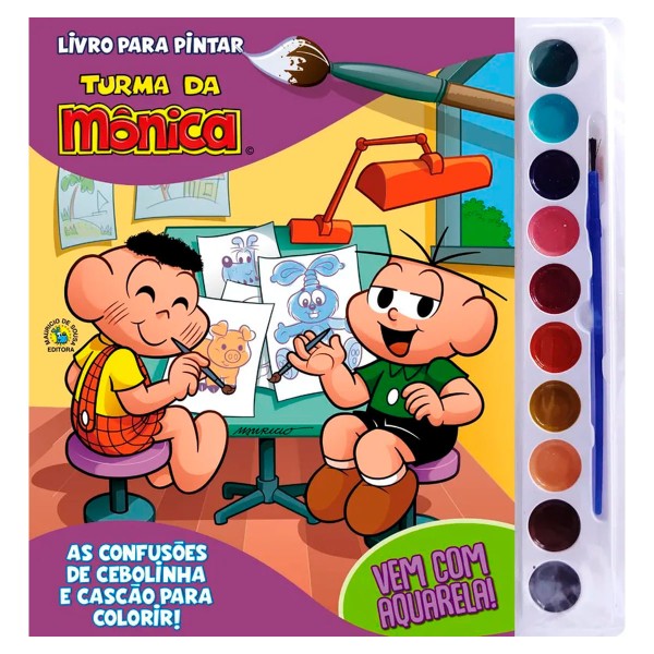 Encontraproduto.com.br - Livro Cascão E Cebolinha Para Pintar Com Aquarela