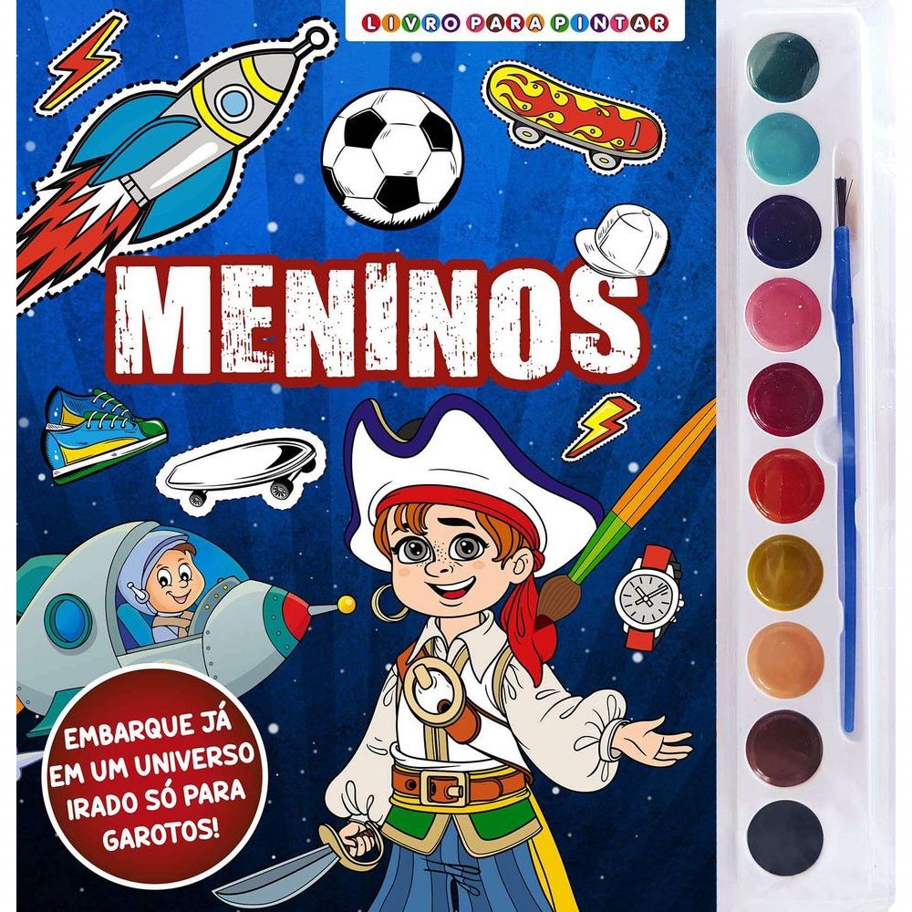 Livro Para Pintar Com Aquarela Meninos