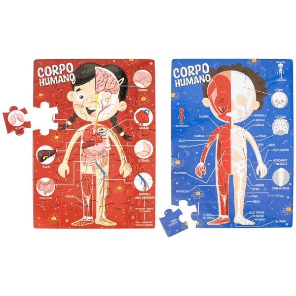 Encontraproduto.com.br - Livro Infantil Corpo Humano C/ Quebra Cabeça 17x21cm em Papel Todo Livro