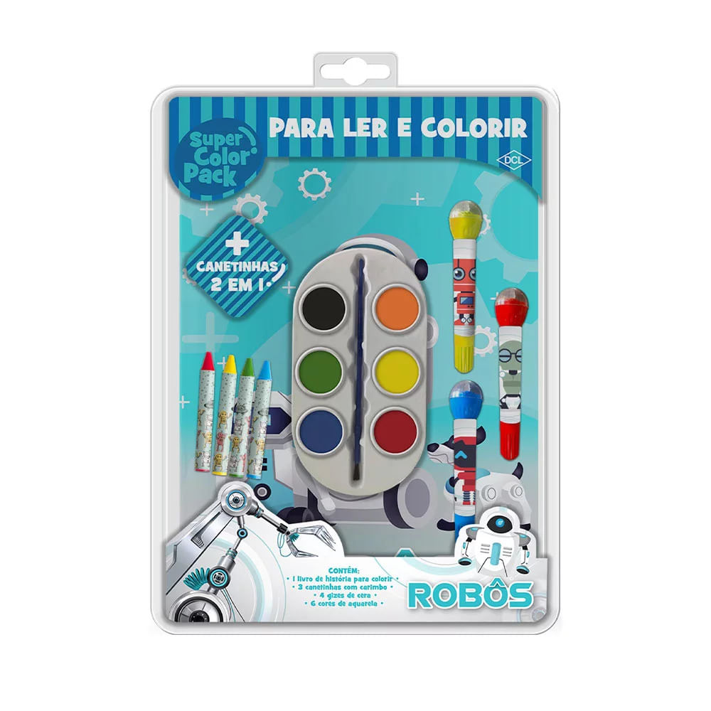 Encontraproduto.com.br - Livro Super Color Pack - Robôs - Editora DCL