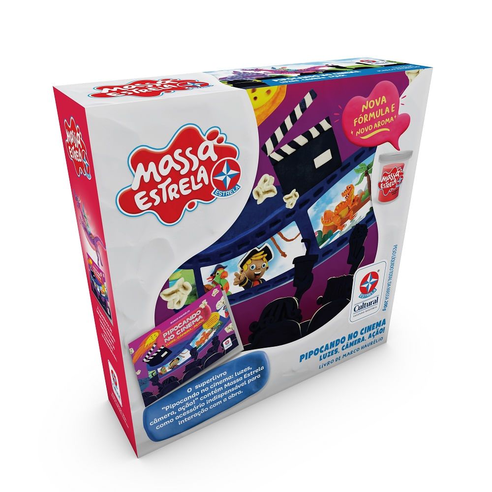 Encontraproduto.com.br - Conjunto Massa de Modelar - Livro Pipocando Com Massa - Estrela