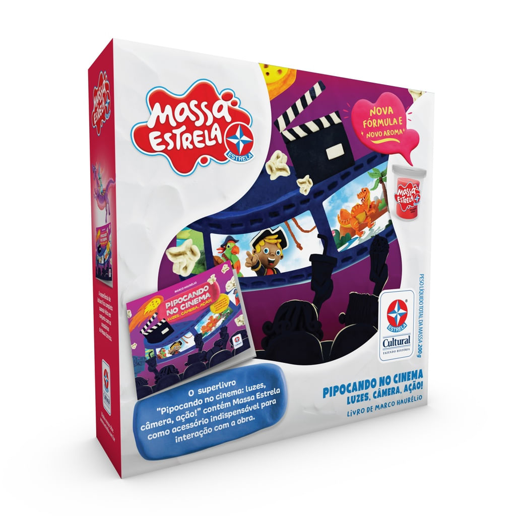 Encontraproduto.com.br - Conjunto Massa de Modelar - Livro Pipocando Com Massa - Estrela
