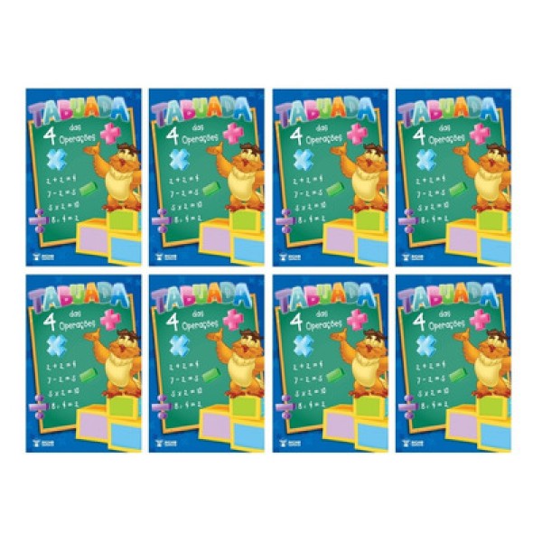Encontraproduto.com.br - Tabuada das 4 Operações com 8 Livros - Bicho Esperto