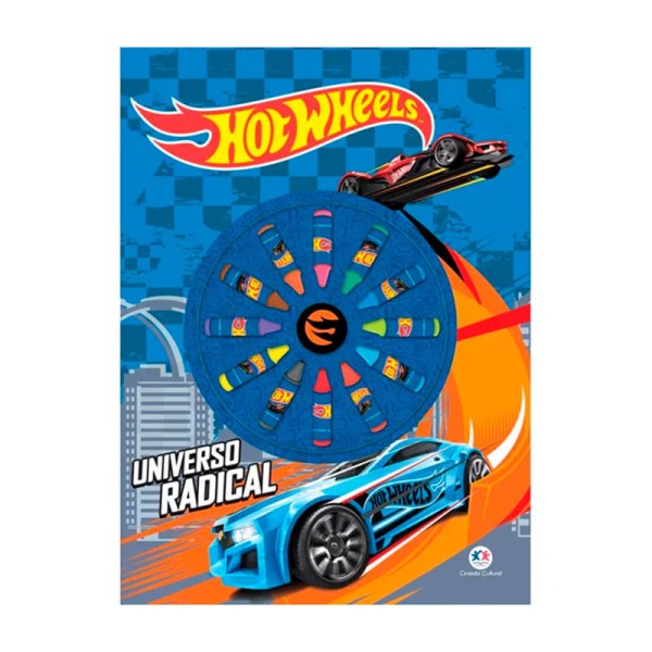 Encontraproduto.com.br - Livro Infantil Para Colorir Com Giz De Cera Hot Wheels - Universo Radical