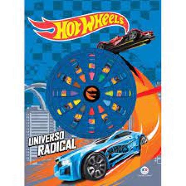 Encontraproduto.com.br - Livro Infantil Para Colorir Com Giz De Cera Hot Wheels - Universo Radical