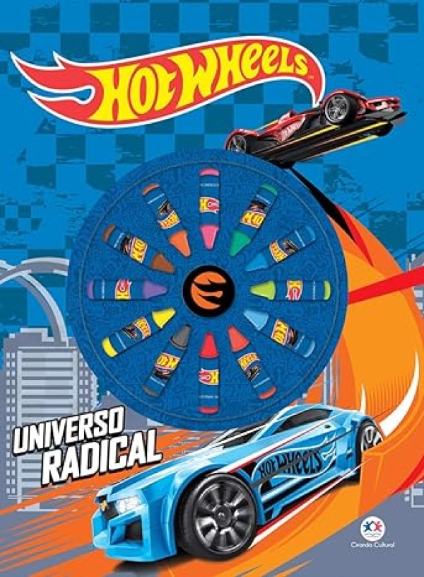 Encontraproduto.com.br - Livro Infantil Para Colorir Com Giz De Cera Hot Wheels - Universo Radical