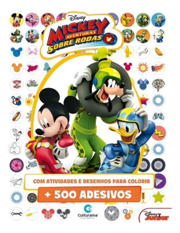 Livro Infantil Culturama Disney Mickey com 500 Adesivos