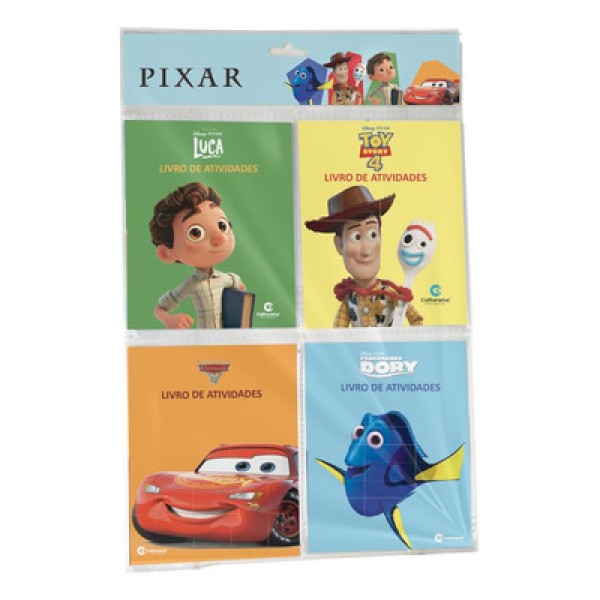 Kit Mini Livro de Atividades Pixar 4 Peças em Papel Culturama
