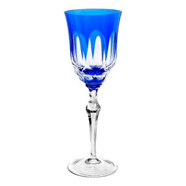 Taça vinho branco em cristal Strauss Overlay 237.055 310ml azul escuro