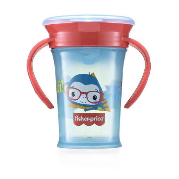 Encontraproduto.com.br - Copo de Treinamento 360 First Moments Sweet 210 ml Azul Fisher Price - BB1020OUT [Reembalado] BB1020OUT