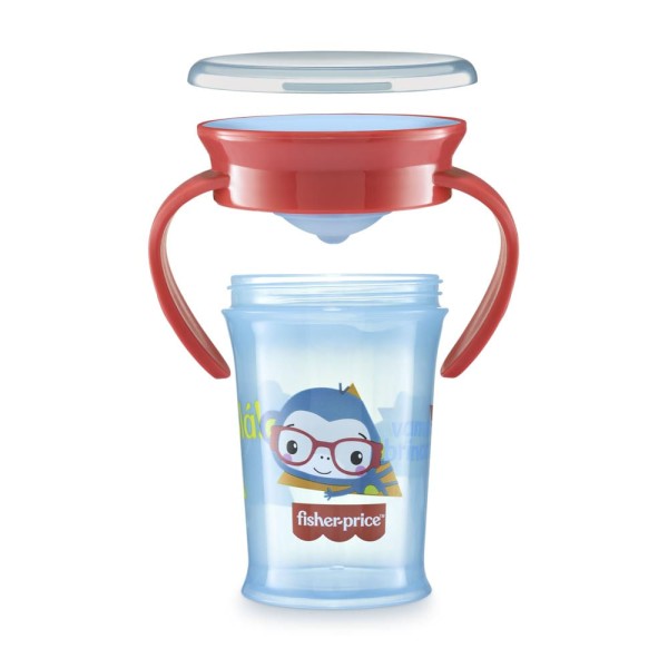 Encontraproduto.com.br - Copo de Treinamento 360 First Moments Sweet 210 ml Azul Fisher Price - BB1020OUT [Reembalado] BB1020OUT
