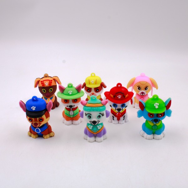 Encontraproduto.com.br - PINGENTE PATRULHA CANINA 59MM EMBORRACHADO COM 16 PEÇAS