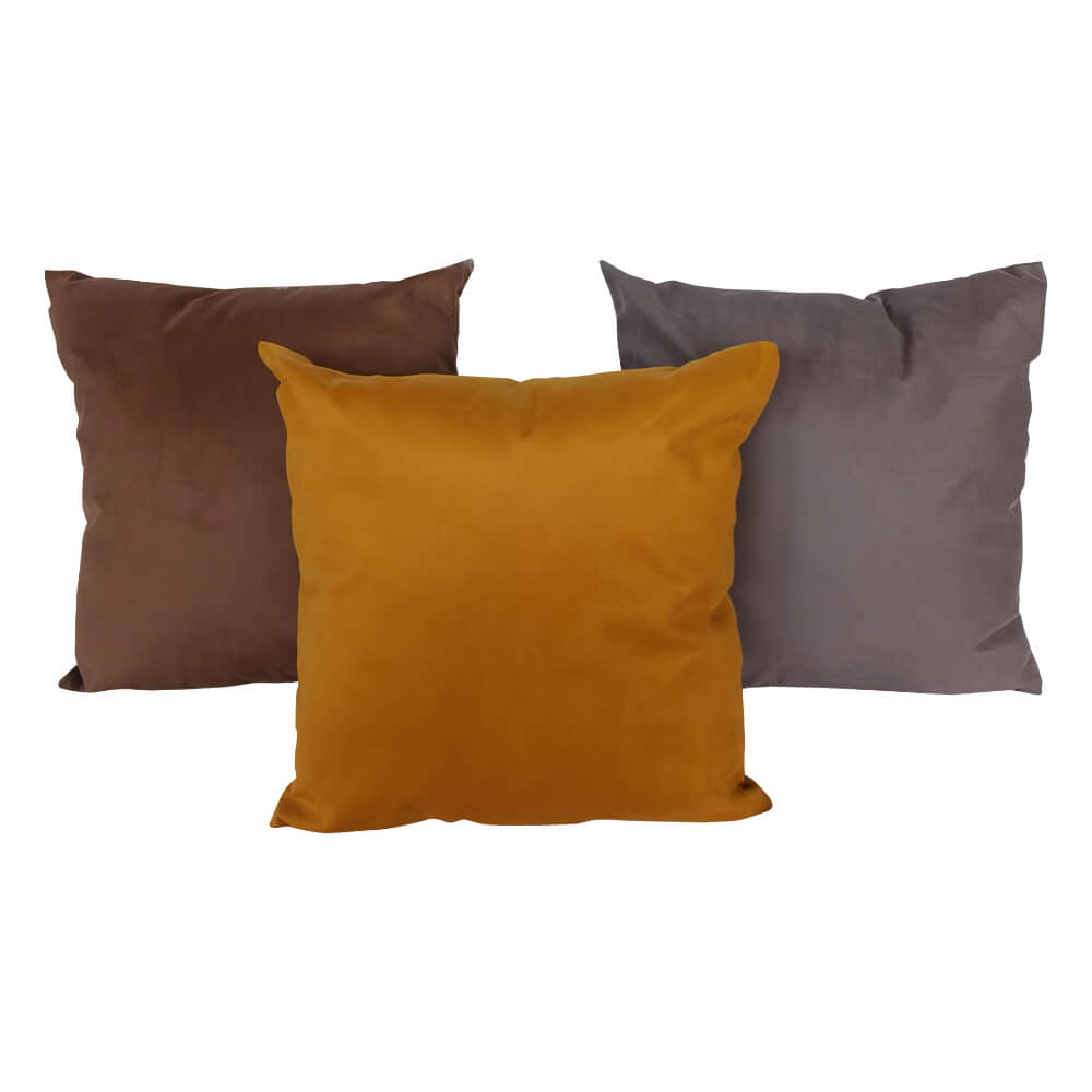 Kit de 3 almofadas VG Decor com Zíper e Tecido Suede