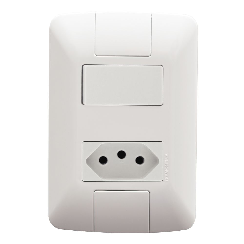 Interruptor Simples Com 1 Tomada 4x2 20A 57241044 Tramontina