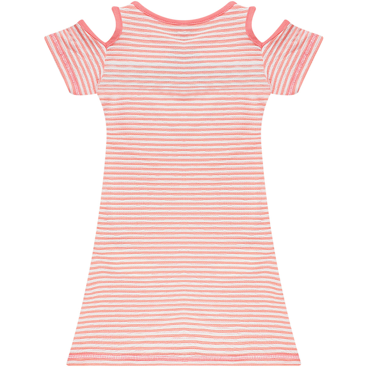 Vestido Infantíl Manga Curta Com Bordado e Paete Rosa - Yeapp