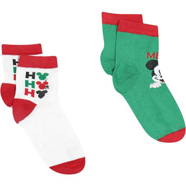 Encontraproduto.com.br - Kit Meias Com 2 Pares Mickey Natal
