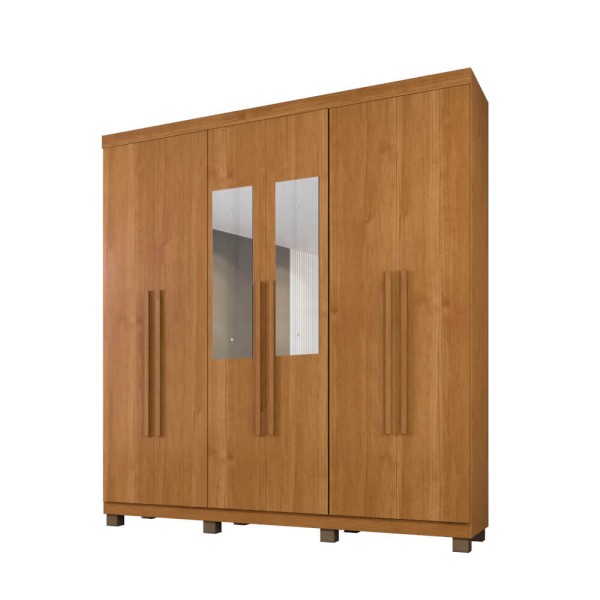 Encontraproduto.com.br - Guarda Roupas Milão Benetil 6 Portas com Espelho - Cinamomo