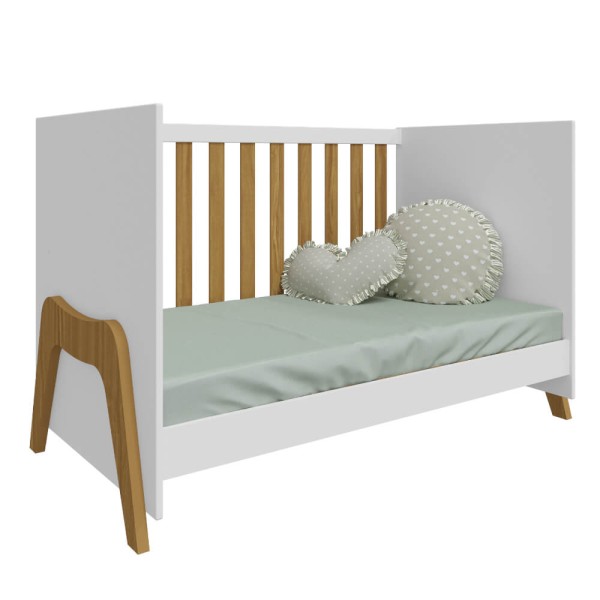 Encontraproduto.com.br - Quarto de Bebê Completo 2 peças Peroba Guti 4 Portas - Branco/Amendoa