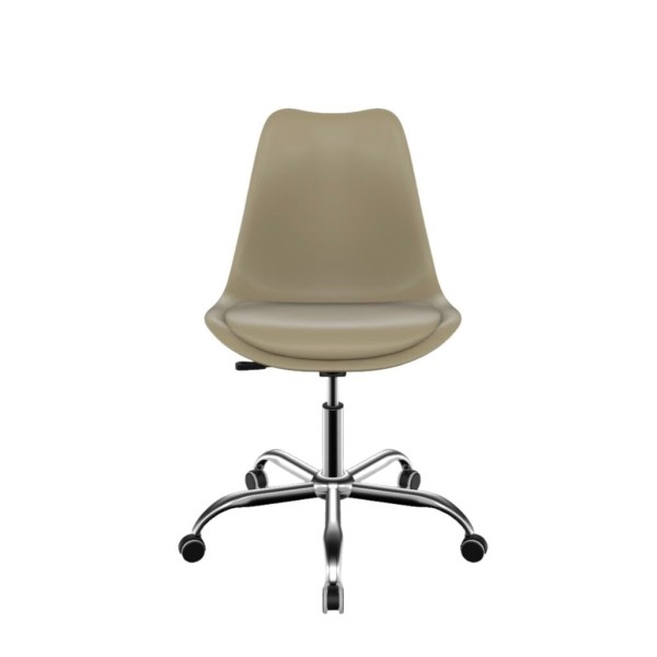 Encontraproduto.com.br - Conjunto Com 2 Cadeiras Saarinen Office Nude Empório Tiffany Base Em Aço Cromado