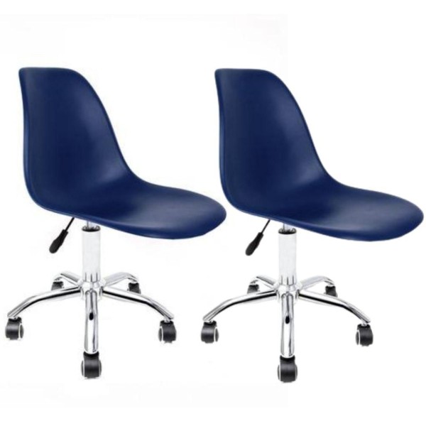 CADEIRA EAMES PP AZUL BIC OFFICE CROMADA CX2