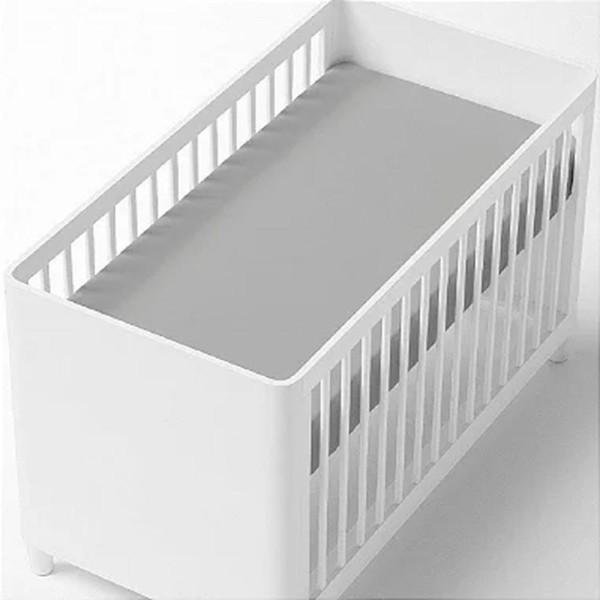 Encontraproduto.com.br - Lençol de Elástico Avulso Berço Americano 70cm x 130cm x 15cm Cinza - Arrumadinho