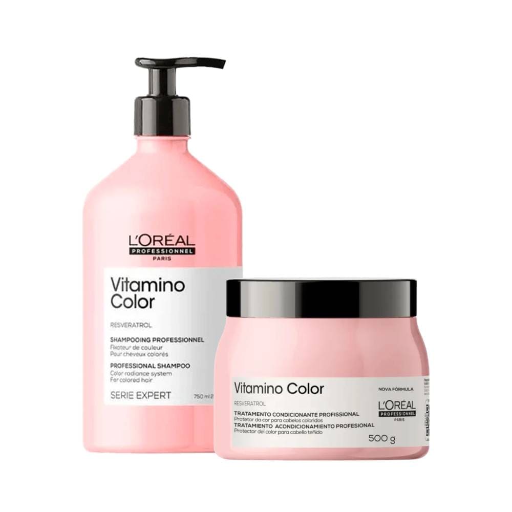 Kit Serie Expert Shampoo 750ml + Máscara 500g LOréal Professionnel Vitamino Color