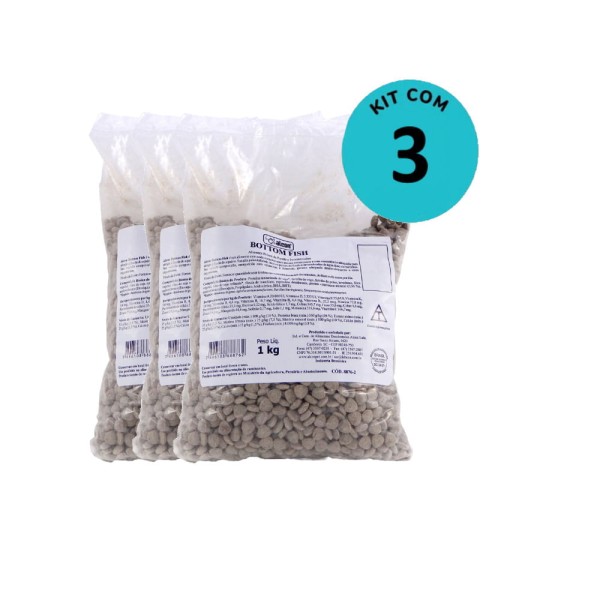 Encontraproduto.com.br - Kit Ração Alcon Bottom Fish 1kg C/ 3 unidades